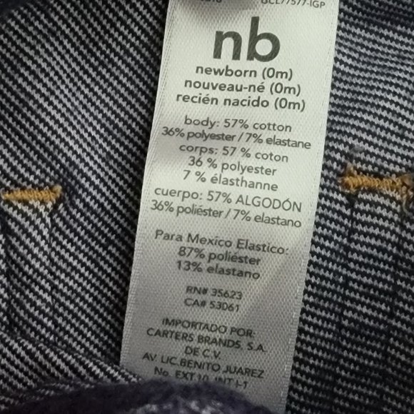 NWOT Carters Stretchy Denim Newborn Leggings or Pants - Picture 6 of 9